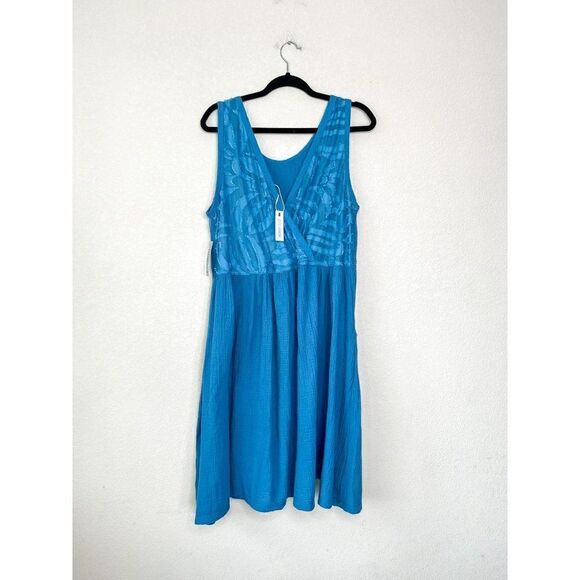 NWT! Stitchdrop Nordstrom Mykonos Blue Sail Crinkle Tank Dress Size M - Picture 4 of 6